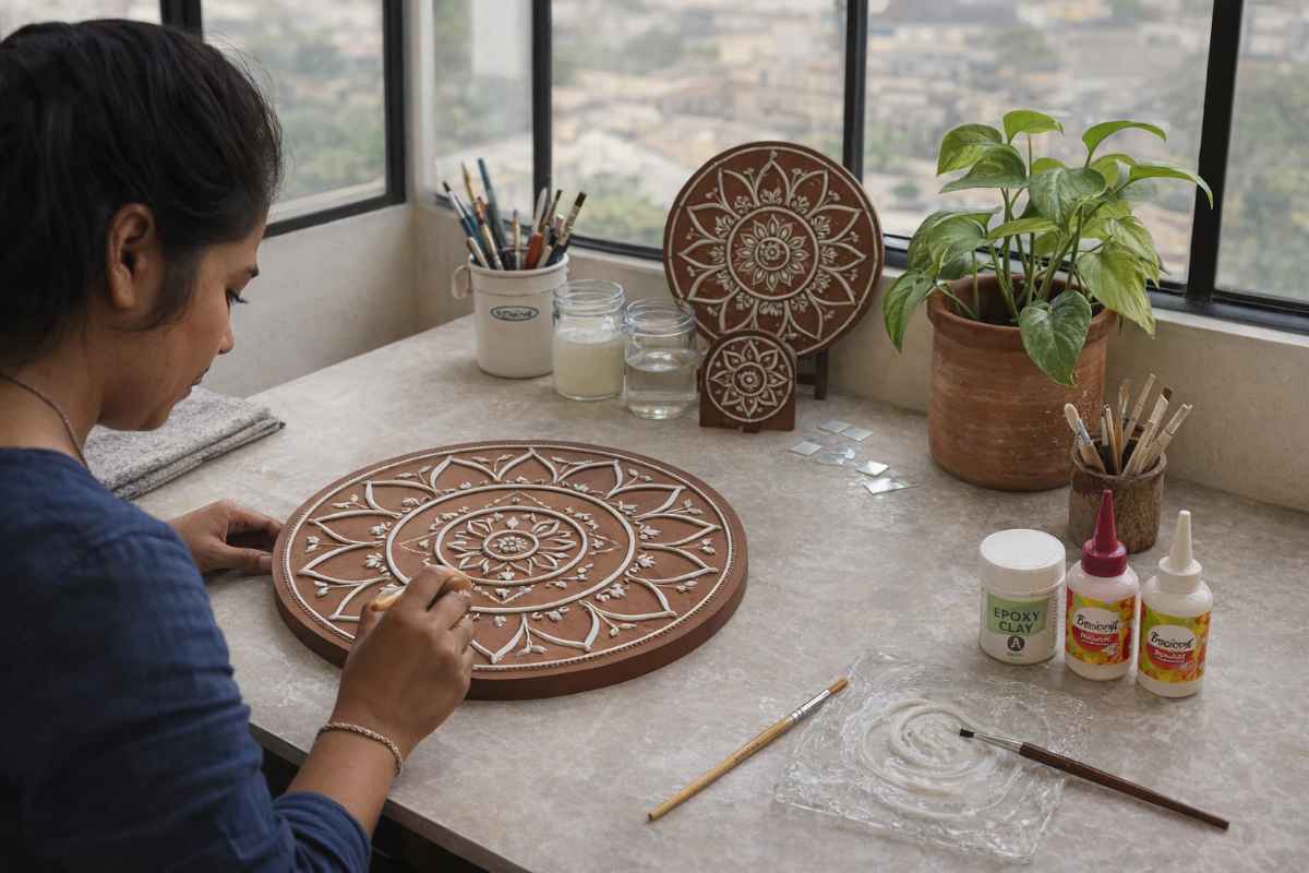Lippan art at Artimize, Vile Parle East