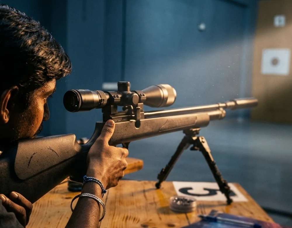 Scoped Sniper Air Rifle Shooting at AirSoft India Sports Arena, Goregaon